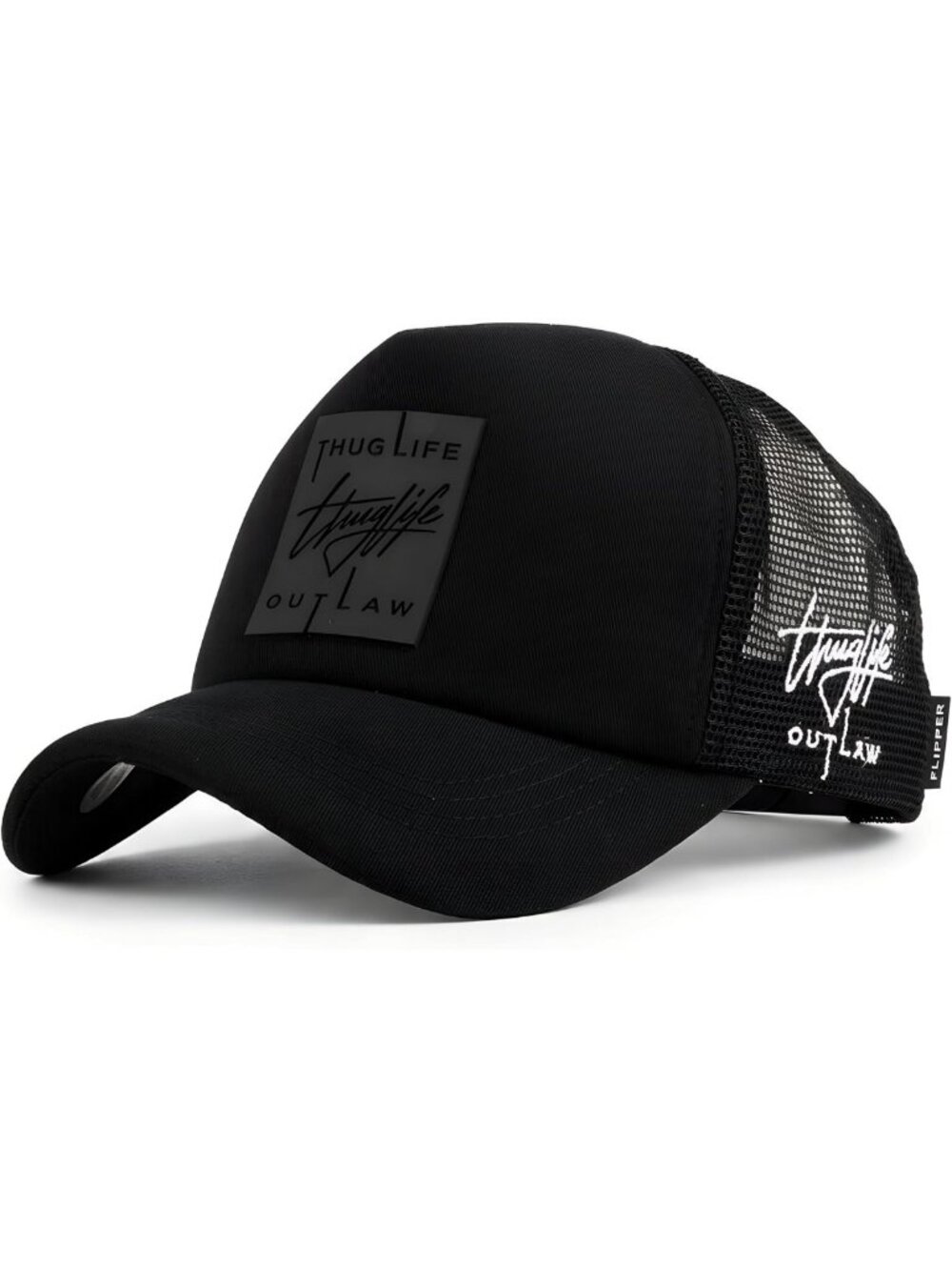 Stylish Snapback Trucker Hat with 3D Rubber Logo Patch - Adjustable for All